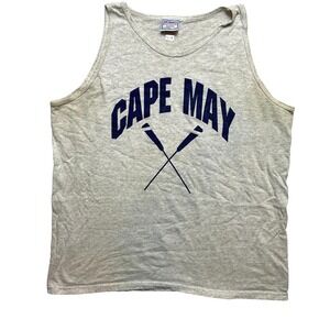 VINTAGE Cape May Shirt Mens XL Gray Sleeveless Rowing Made In USA Top
